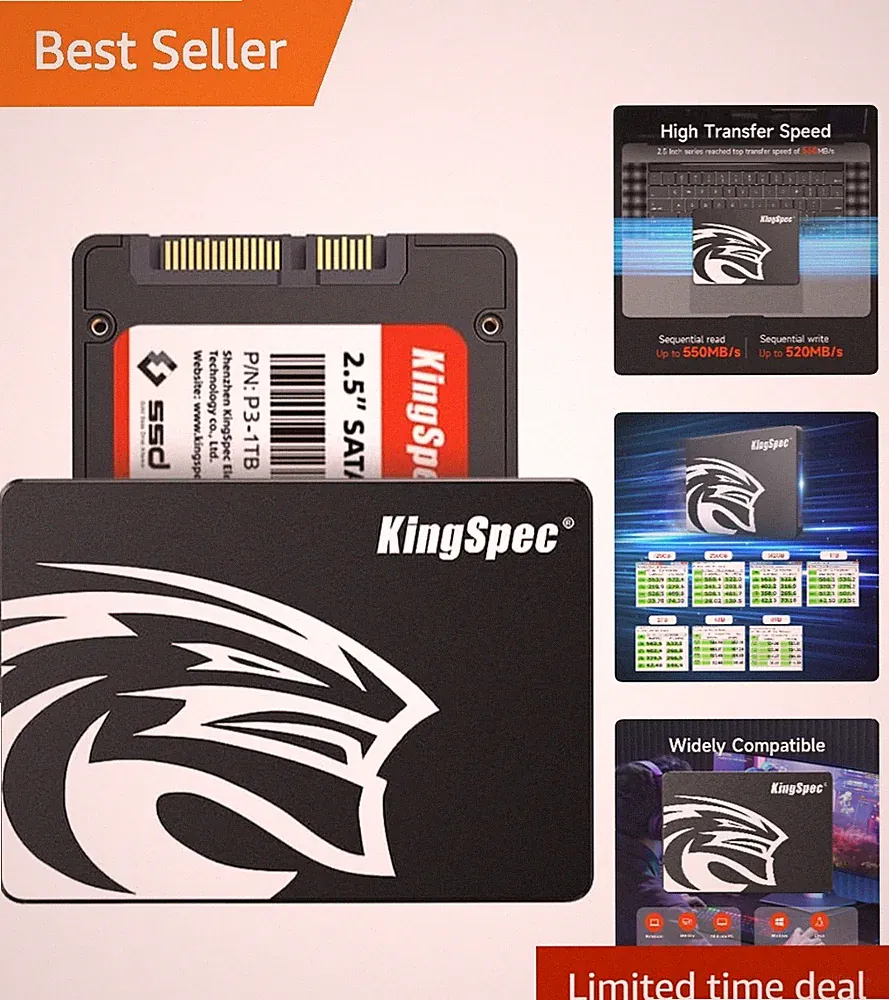 128GB SATA III Internal SSD - 550MB/s Read, 520MB/s Write, Shockproof & Reliable