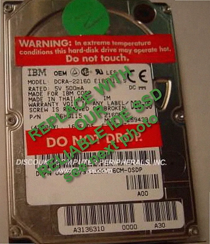 4GB IDE SSD Replace Worn Out DCRA-22160 Hard Drive with 2.5" 44 PIN CF SSD Card