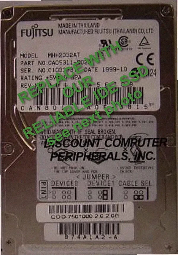 4GB IDE SSD Replace Worn Out MHH2032AT Hard Drive with 2.5" 44 PIN CF SSD Card
