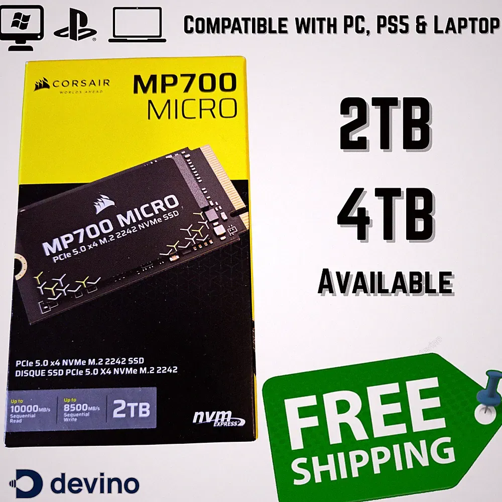 CORSAIR MP700 Micro PCIe 5.0 NVMe M.2 2242 SSD 10000MB/s Gen5 Laptop 2TB 4TB