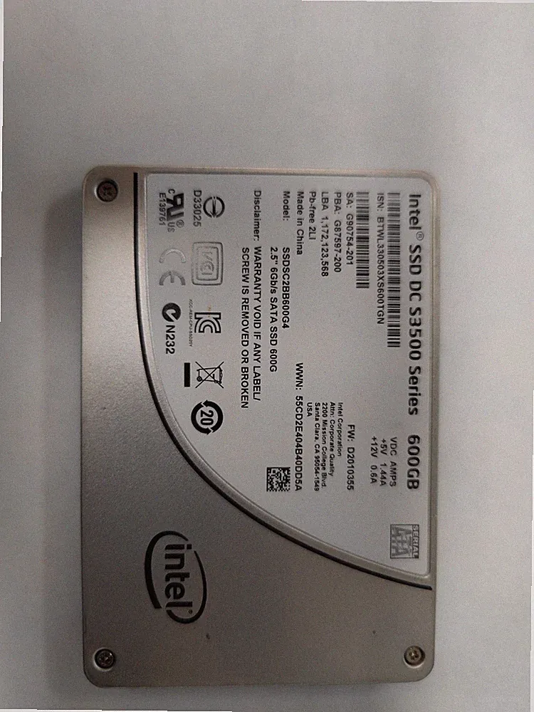 Intel DC S3500 600GB SATA SSD 2.5" Server Hard Drive SSDSC2BB600G4 Dell HP