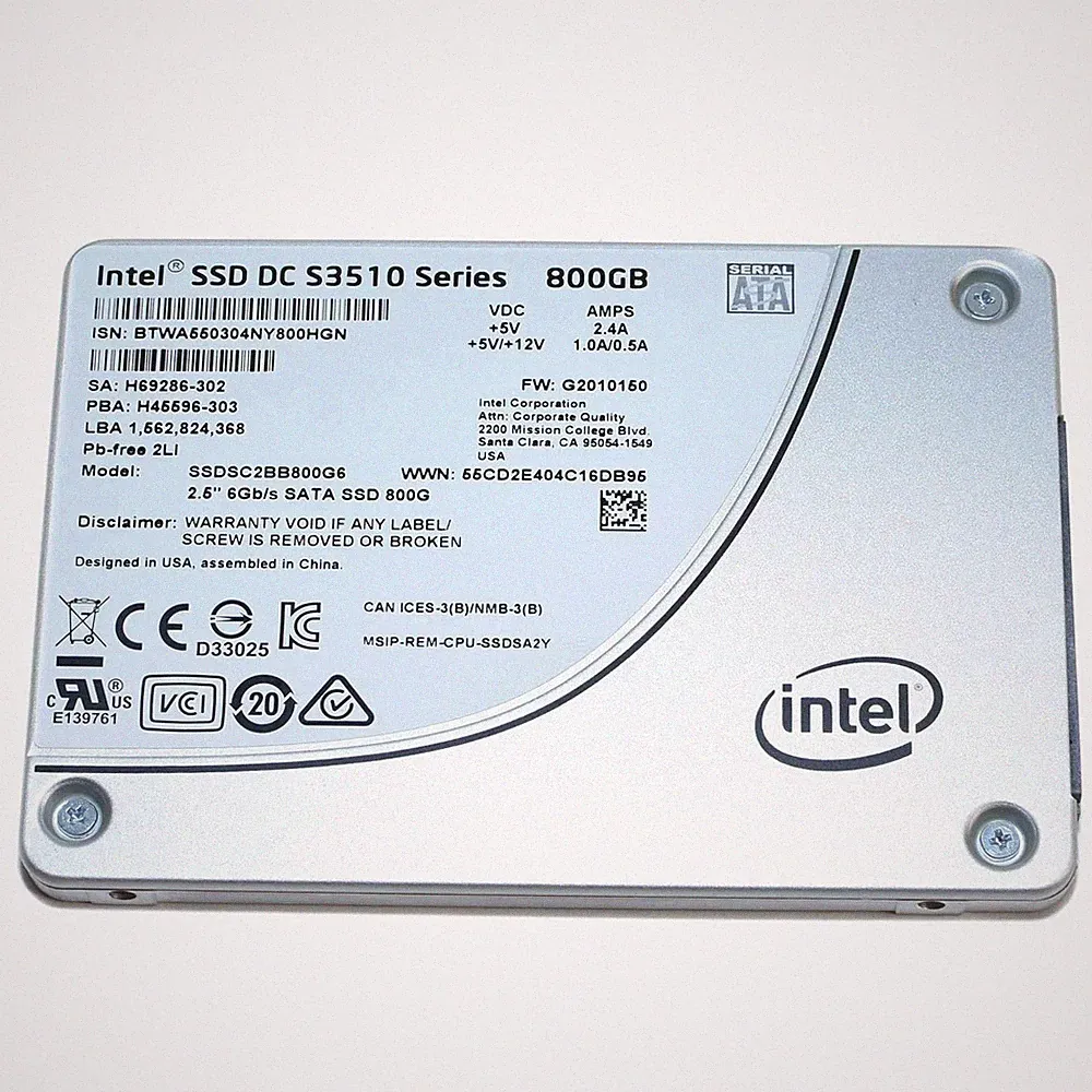 Intel DC S3510 Series 800GB SATA III 2.5" Solid State Drive SSDSC2BB800G6