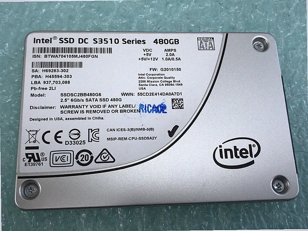 Intel DC S3510 SSDSC2BB480G6 480GB 2.5" SATA SSD Solid State Drive - HD402A