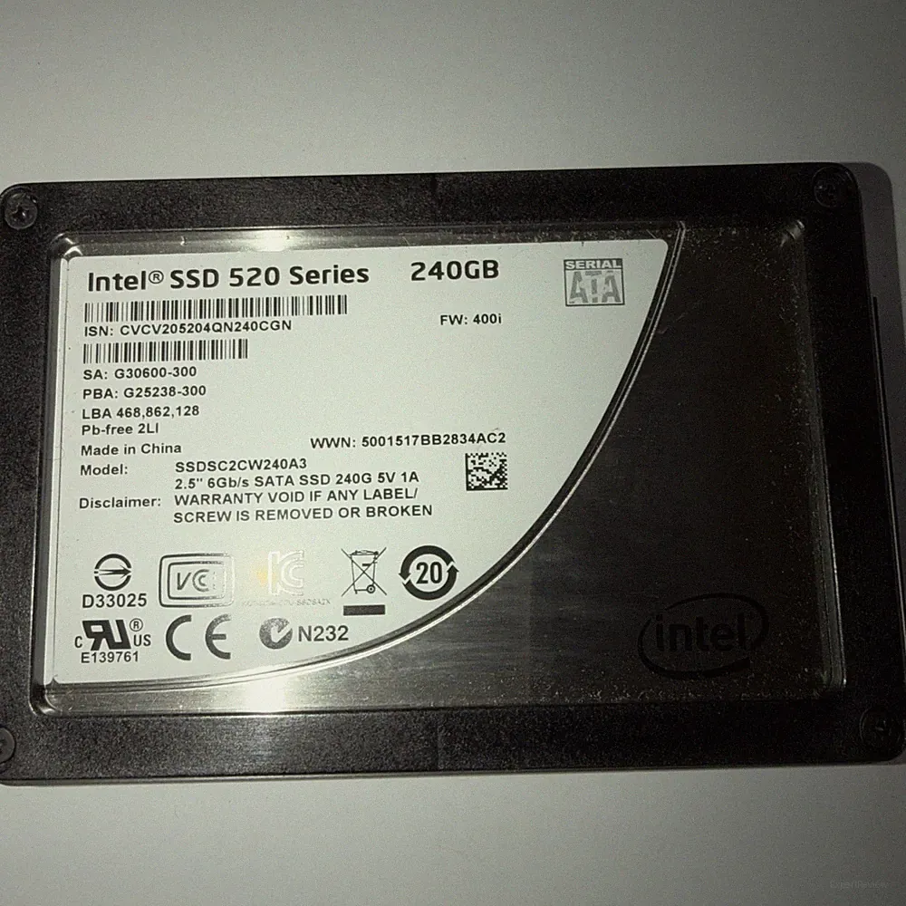 Intel SSD 520 Series 240GB SSDSC2CW240A3 2.5'' 6Gb/s SATA Solid State Drive