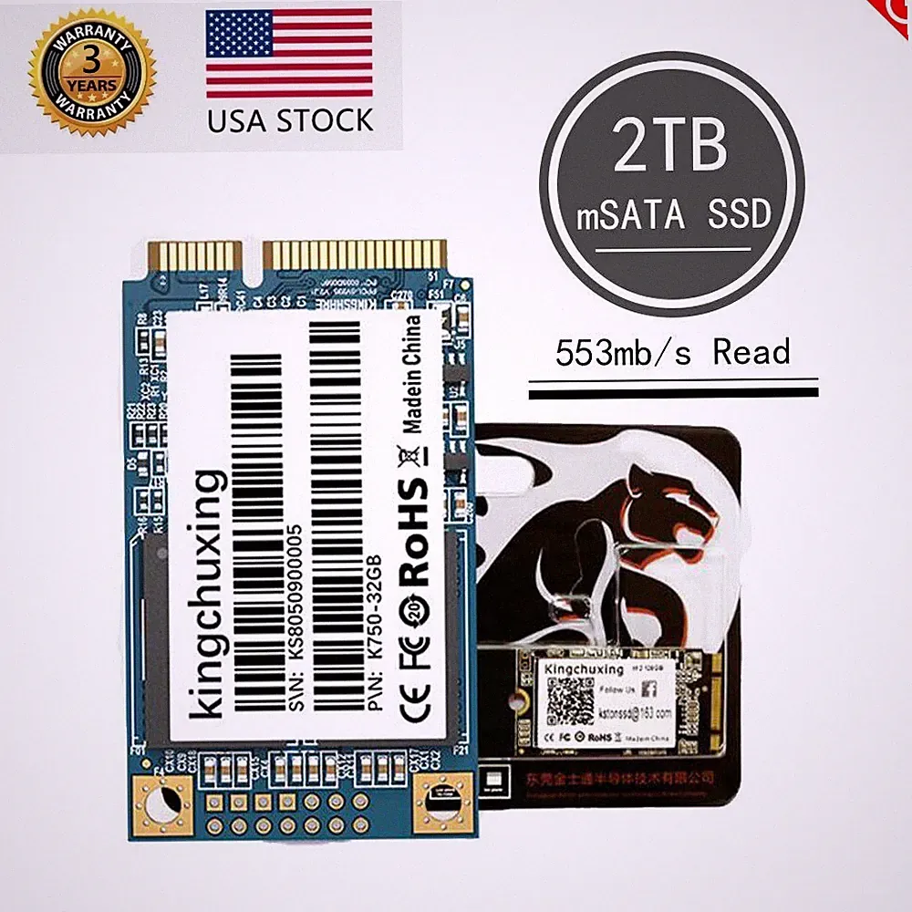 Kingchuxing 2TB mSATA III SSD Internal Solid State Hard Drives Laptop 550MB/s