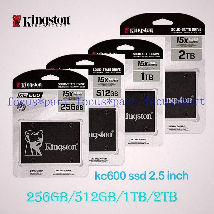 Kingston 2.5 in SSD KC600 SATA 3 256GB 512GB 1T 2TB Solid State Drive for PC lot