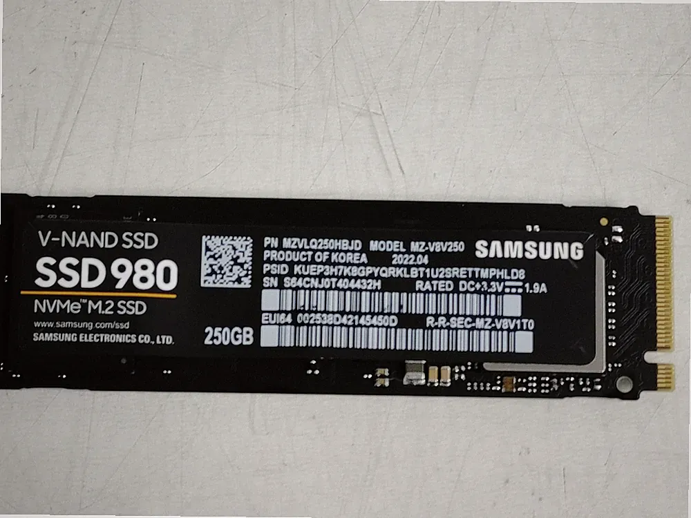 Samsung SSD 980 MZ-V8V250 250 GB NVMe 80mm Solid State Drive