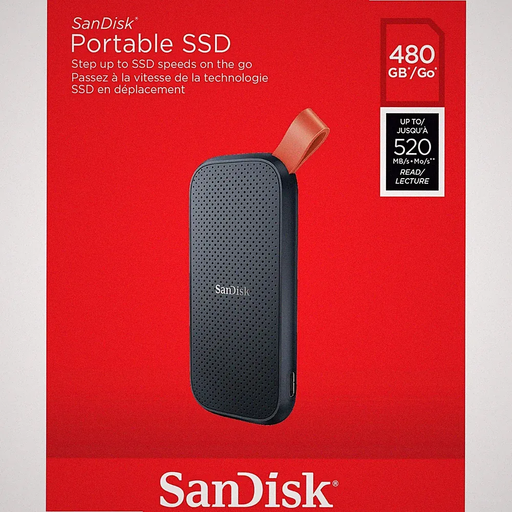 Sandisk 480 GB Portable SSD External Drive - 520MB/s / 500MB/s