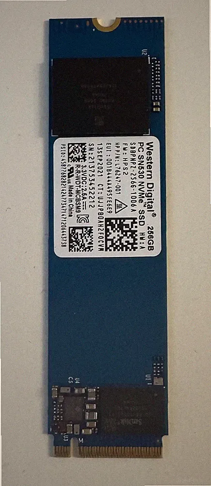 WD Western Digital SDBPNPZ-256G-1006A L76247-001 256GB SN530 NVMe SSD HD124 167